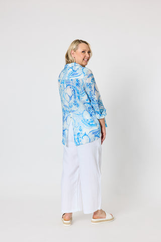 Amalfi Paisley Shirt Cornflower Multi