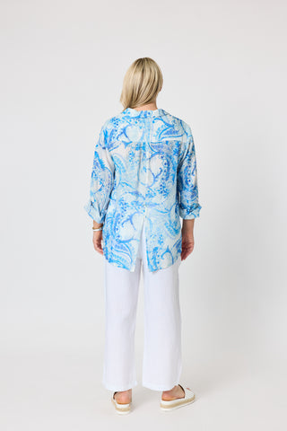 Amalfi Paisley Shirt Cornflower Multi