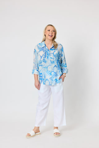 Amalfi Paisley Shirt Cornflower Multi
