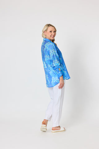 Blue Lagoon Print Shirt Azure Blue