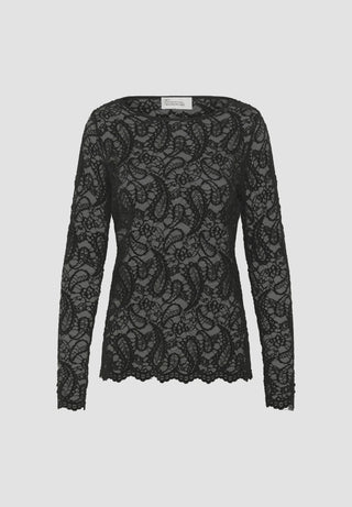 Salvi Black Ls Lace Blouse