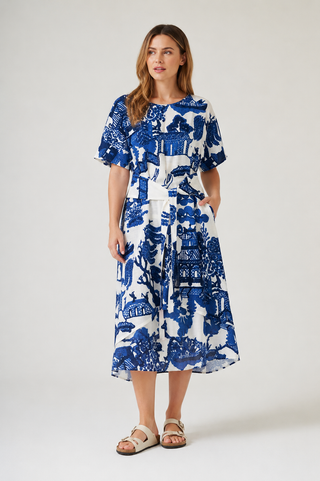 Giant Willow Obi Blue Dress