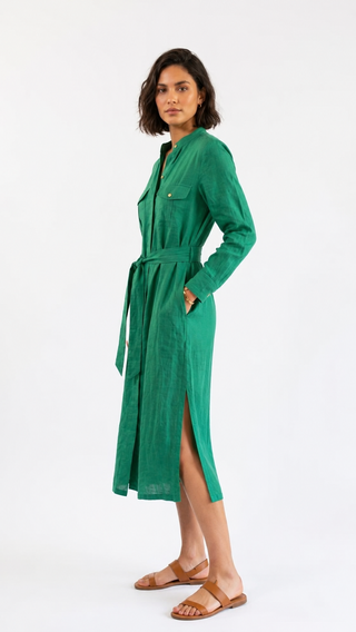 Nellie Safari Maxi Dress Evergreen