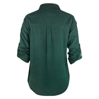 Heather ls classic button shirt forest