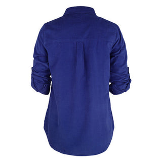 Heather ls classic button shirt royal