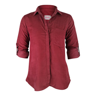 Heather ls classic button shirt rose