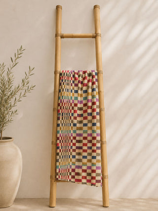 Anna Silk Wool Stoles Beige/Multi Colorfull