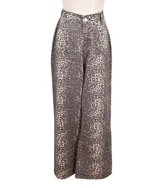 Iris  Leopard Coffee Print Jean