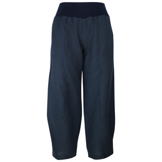 Lotti Raw P/on Wideleg Navy Pant