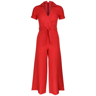 Candice Belted Jumpsuit Coral