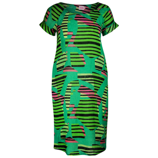 Karen Cocoon Green Abs Leaf Dress