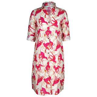 Jilly midi shirt dress pink greyhound