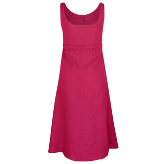 Amelia Fit&Flare Button Hot Pink Dress