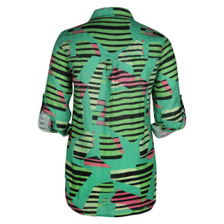 Kelly Green Leaf Abstr Shirt