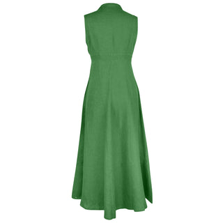 Penny S/L Pleat Maxi Emerald Dress