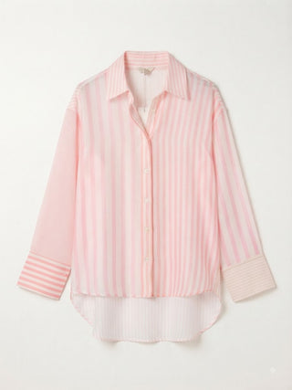 Stephanie Oversized Stripe Shirt Pink
