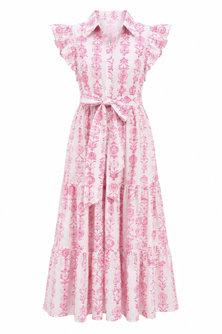 Tatyana Pink Dbl Flower Dress