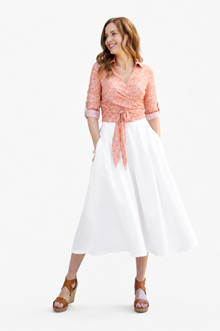 The Maggie Wrap Shirt Tiamo 100% Linen