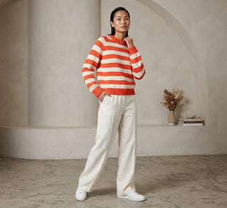 Arabella Coral Stripe Knit Jumper