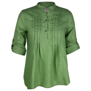 Greta Pintuck Shirt Apple 100% Linen