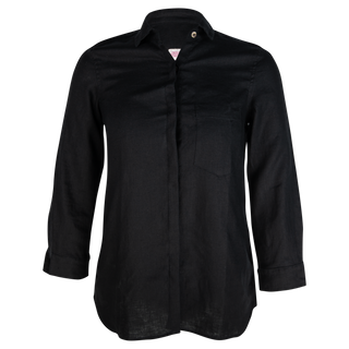 The Kelly  Shirt Black 100% Linen