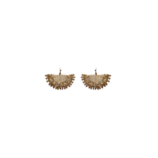 White&Gold Beaded Fan Ear