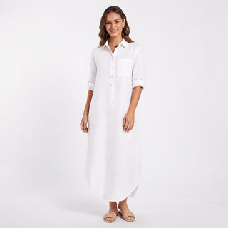 MELISSA MAXI SHIRT WHITE DRESS