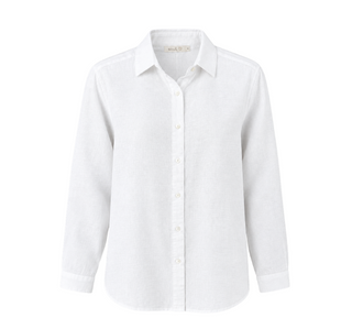 Summer Linen Shirt W Side Buttons White