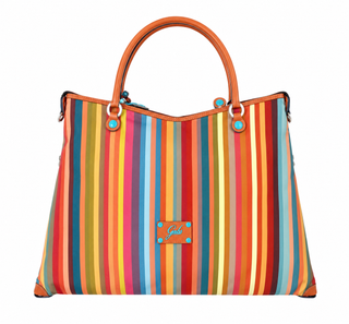 Thamara Lrg Multi Stripe Orange Bull Shopper
