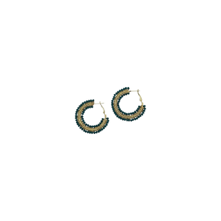 Mini Teal Beaded Ombre Hoop Ear