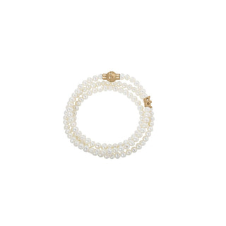 Hippie bracelet / necklace Freshwater Pearls matt gold plated