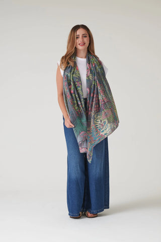 Boho Garden Grey Scarf