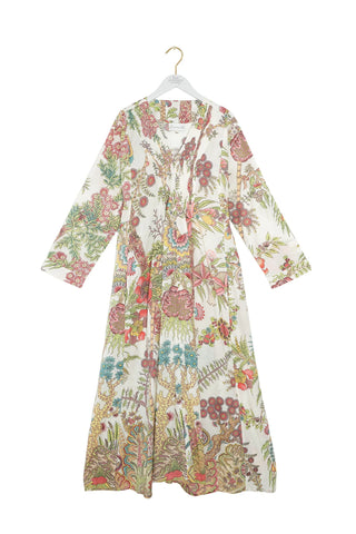 Boho Gardens Ecru Pinch Pleat Dress