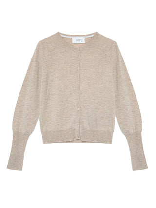 Essential Oatmeal Cashmere Standard Crew Neck Cardigan