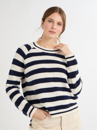 Dora Cream/Navy Jumper
