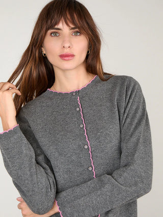 Iona Dark Grey Cashmere Cardigan