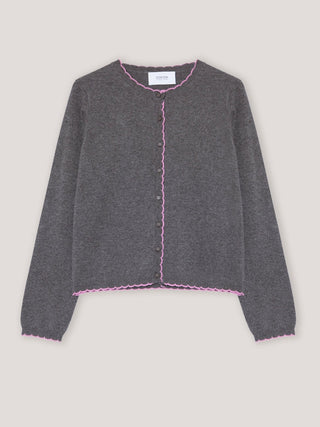 Iona Dark Grey Cashmere Cardigan