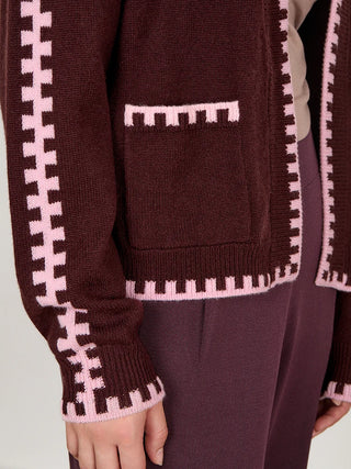 Zhenya Espresso Wool Cashmere Cardigan