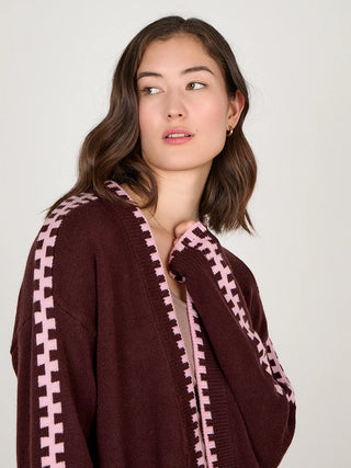 Zhenya Espresso Wool Cashmere Cardigan