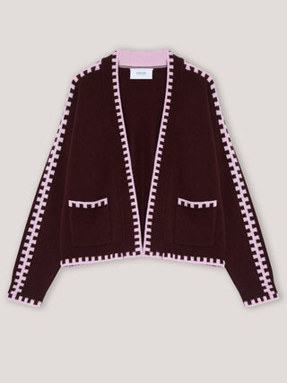 Zhenya Espresso Wool Cashmere Cardigan