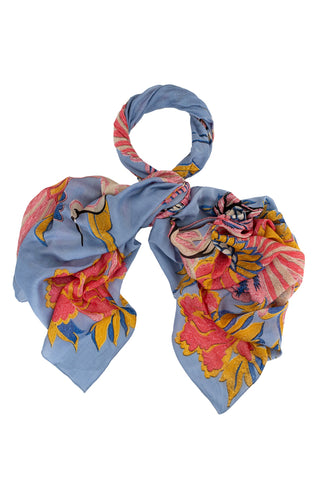 Crane Periwinkle Scarf