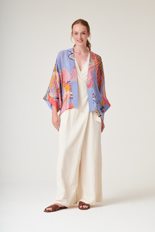 Crane Periwinkle Kimono