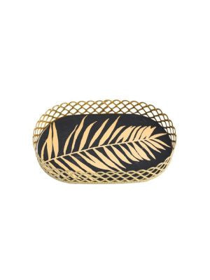 Metal Leaf Tray Black