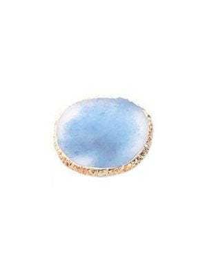Acrylic Gold Edge Agate Slice Blue