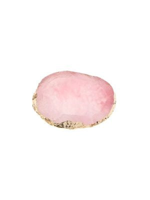 Acrylic Gold Edge Agate Slice Pink