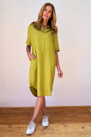 Tyra Pistachio Shirt Dress