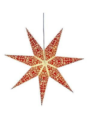 Seven Point Star Lantern Red & White