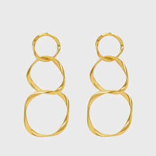 Diva Earings Matt Gold Plated