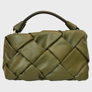 Meg Sauvage Olive Matelasse Weave Bag