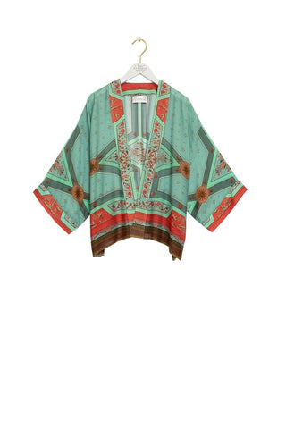 Fleur De Lys Aqua Kimono